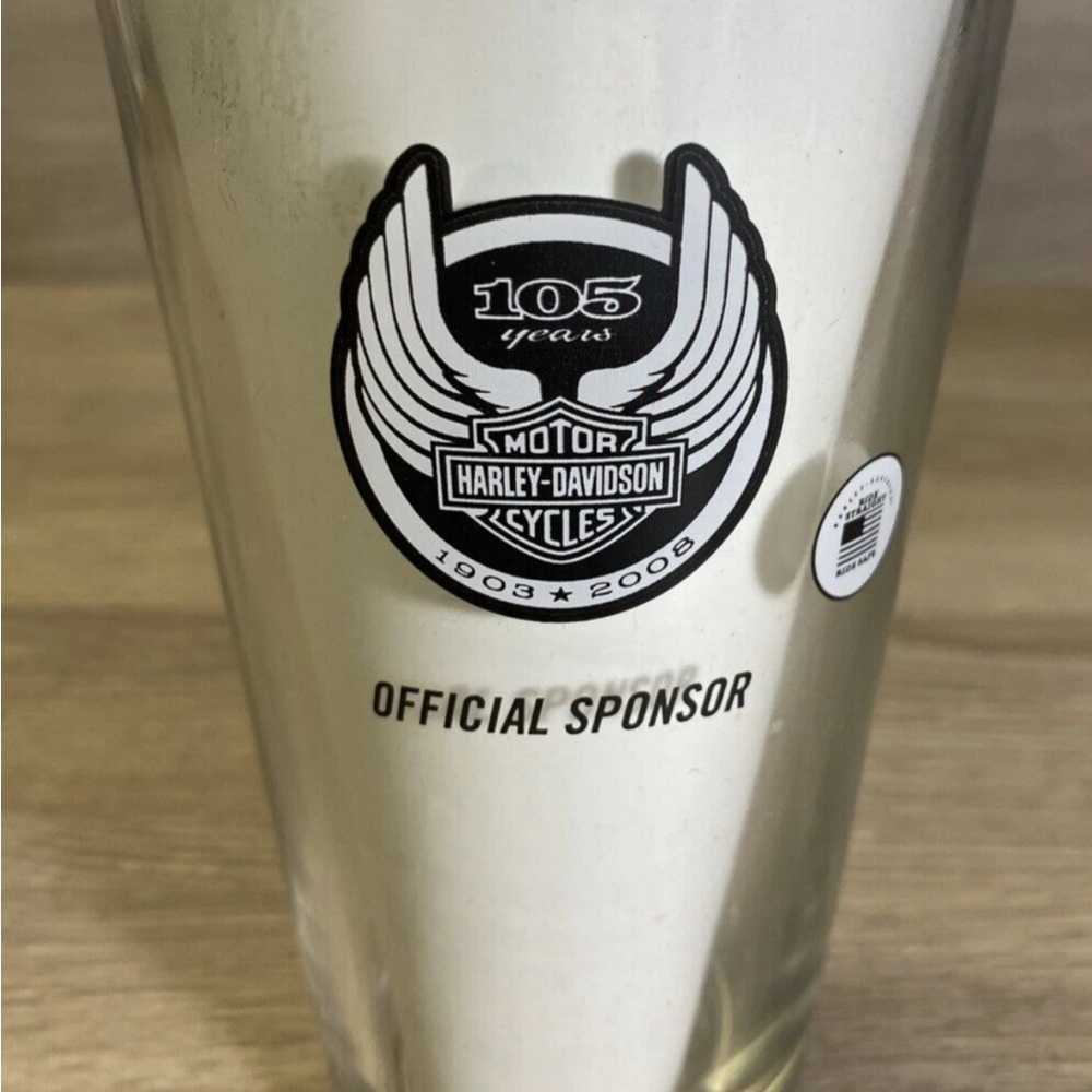 Harley Davidson 105th Anniversary Pint Glass ~ 1903 to 2008 ~ NEW.